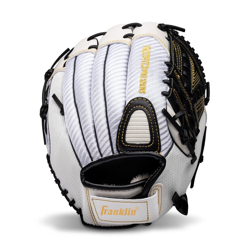 Franklin Sports Fastpitch Softball Glove - Fastpitch Pro - Adult and Youth Softball Mitt - Infield and Outfield - Right Handed Glove - White/Gold - 11" Righty - Image 1